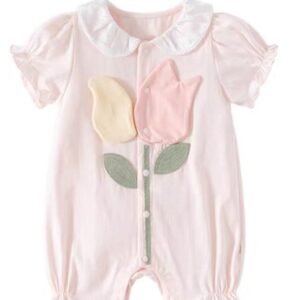 Tulip Romper - Jumper Bayi Perempuan Kerah Ruffle Motif Bunga