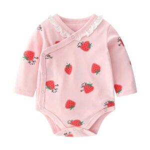 Bodysuit Kimono Bayi Lengan Panjang Katun Lembut Premium