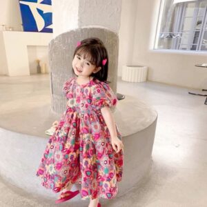 Blooming Floral Dress - Gaun Anak Perempuan Motif Bunga Premium