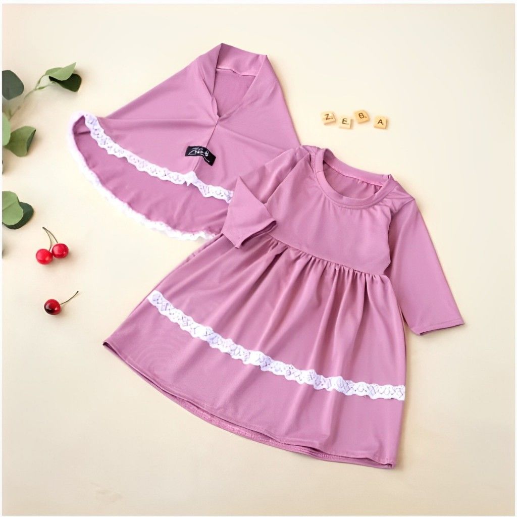 Zeba Syar'i Set - Setelan Gamis & Jilbab Anak Katun Premium Zeba Syar'i Set - Setelan Gamis & Jilbab Anak Katun Premium